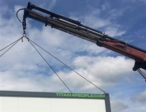 Container on crane 